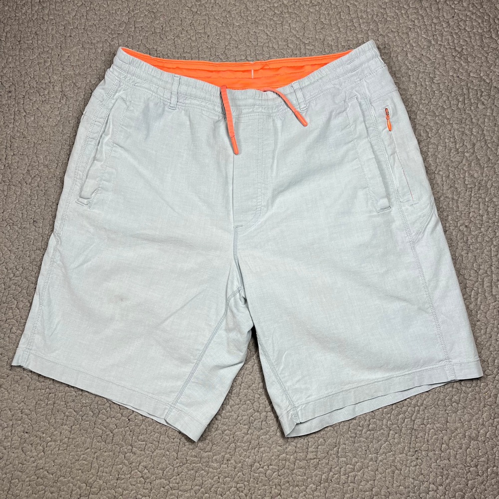 Birddogs Men Lined Gym Shorts Size M Long Light Blue Orange Activewear 6557